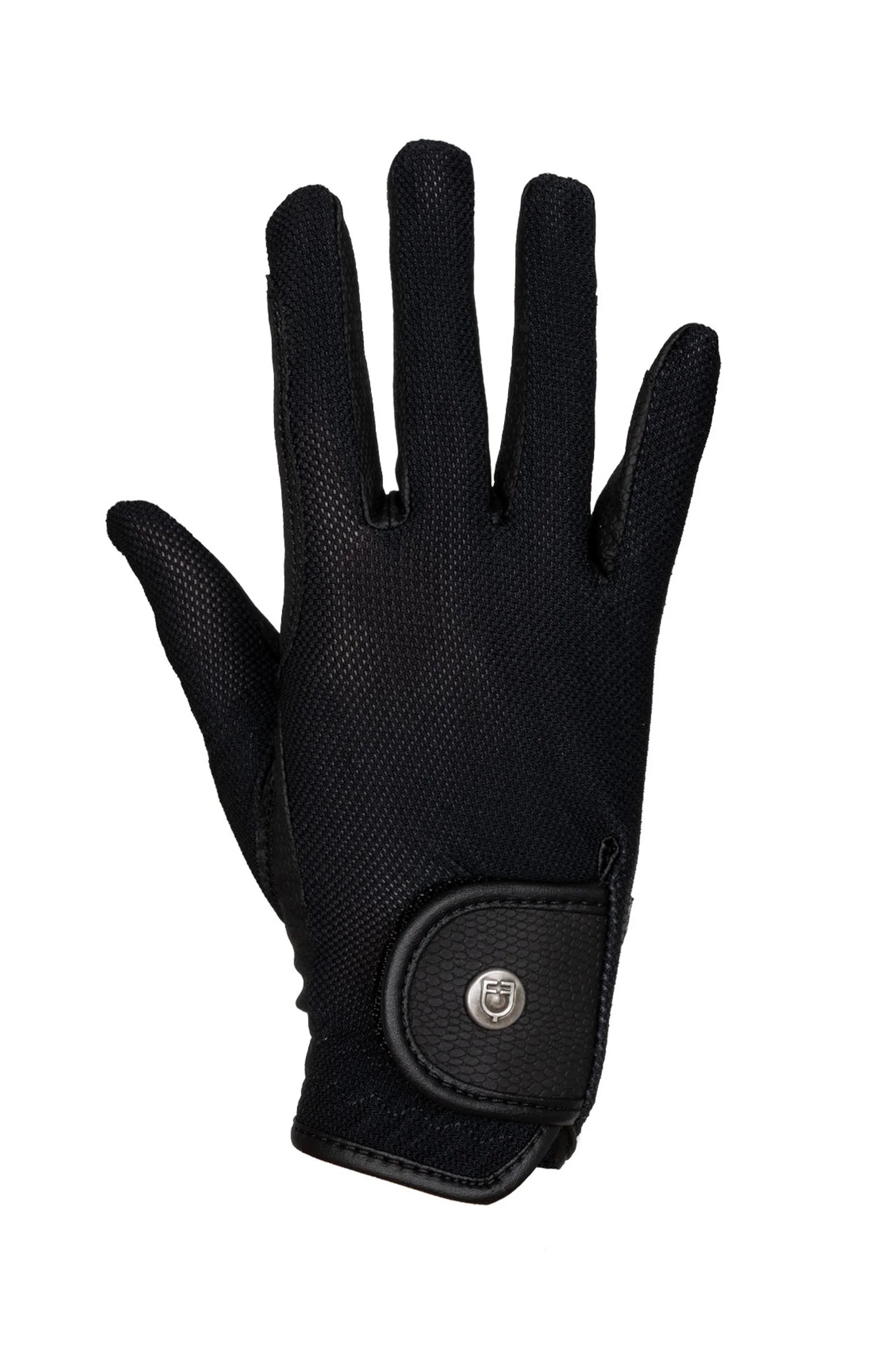 unisex ridehansker i teknisk materiale med meshpaneler Black 6