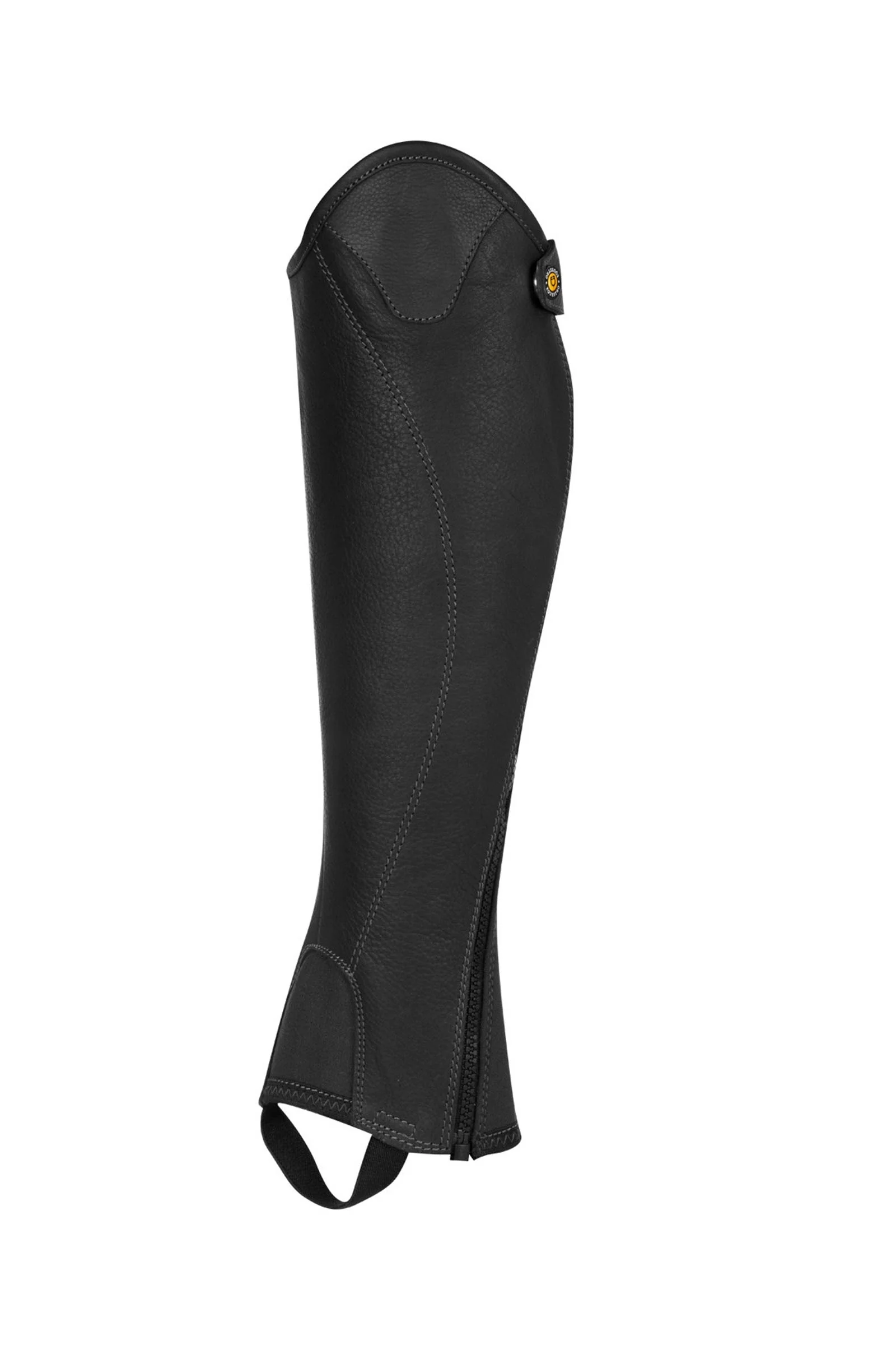 unisex lær minichaps med sideglidelås Black XS