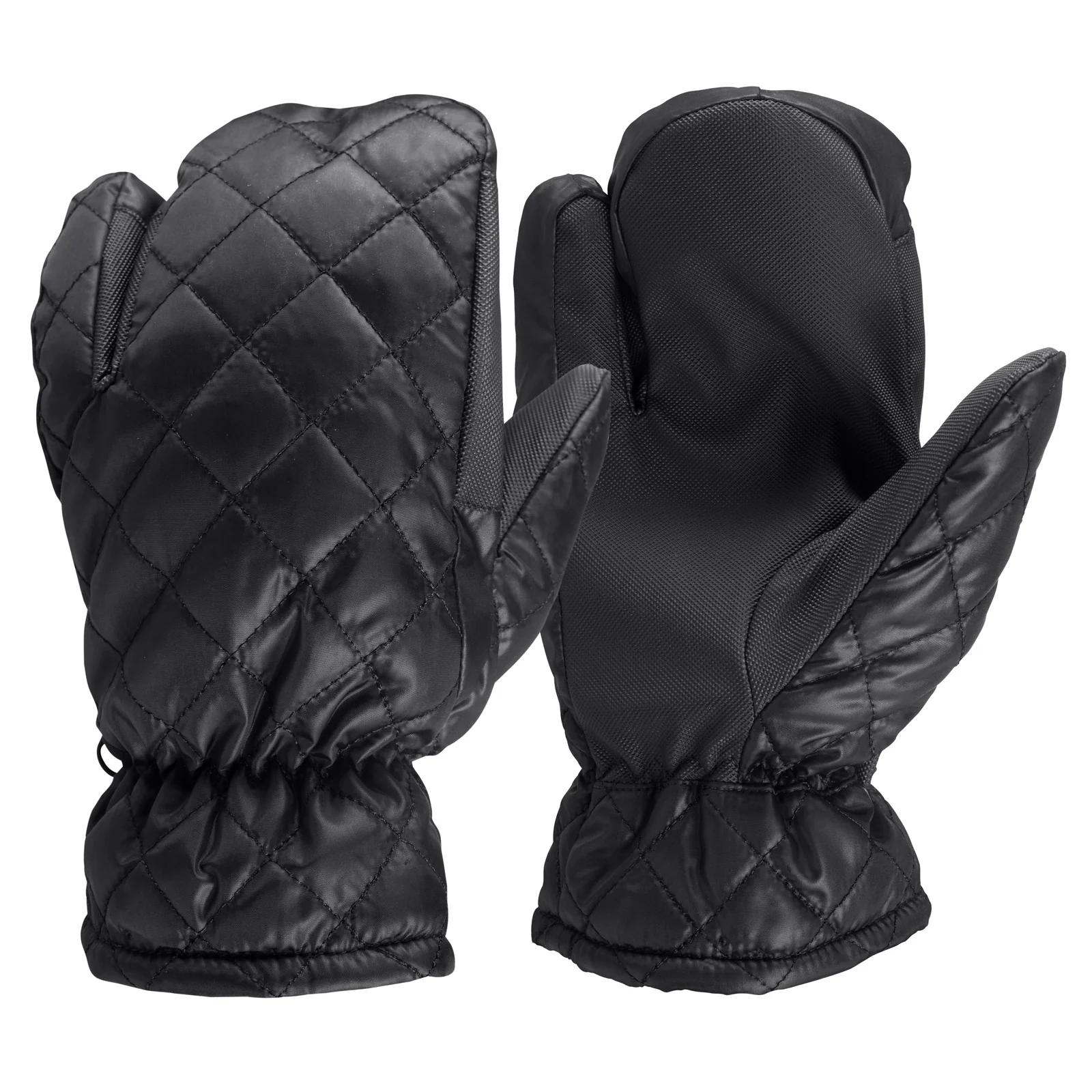 vatterte 3-finger vinterhansker Black 10