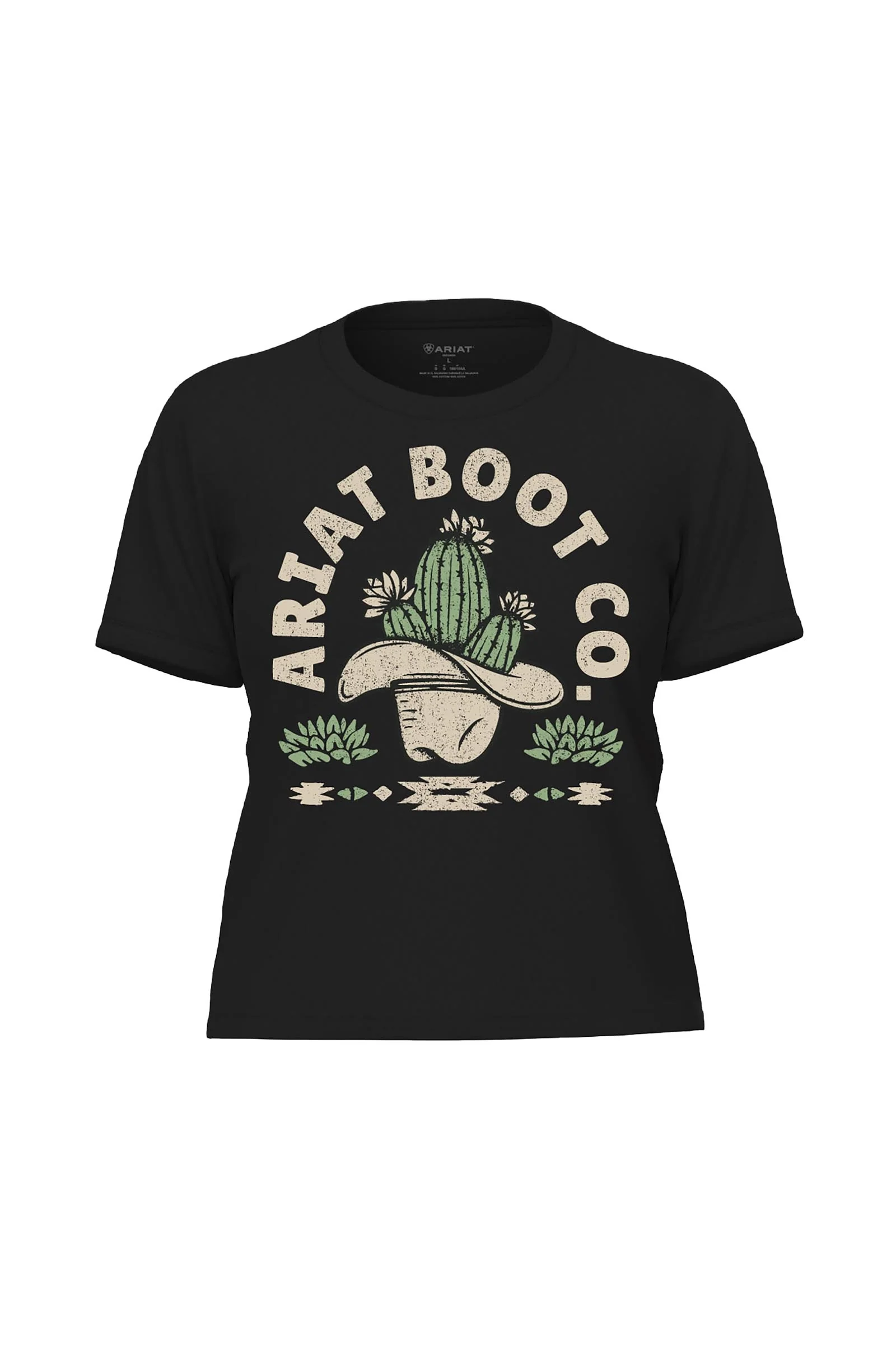 Kvinners Cacti Cowboyhatt T-skjorte Black XL