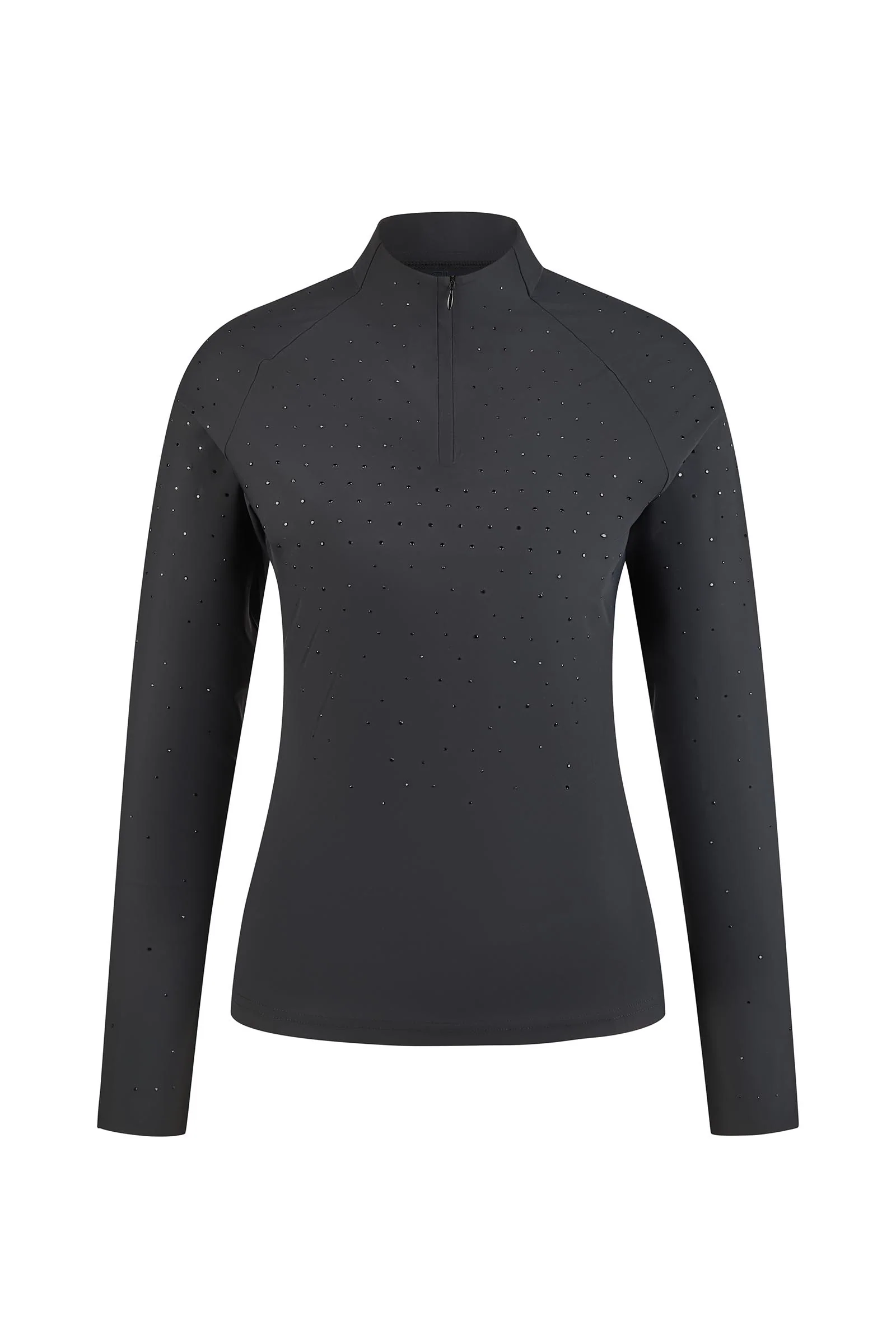 dame funksjonell langermet zip-genser Black 38