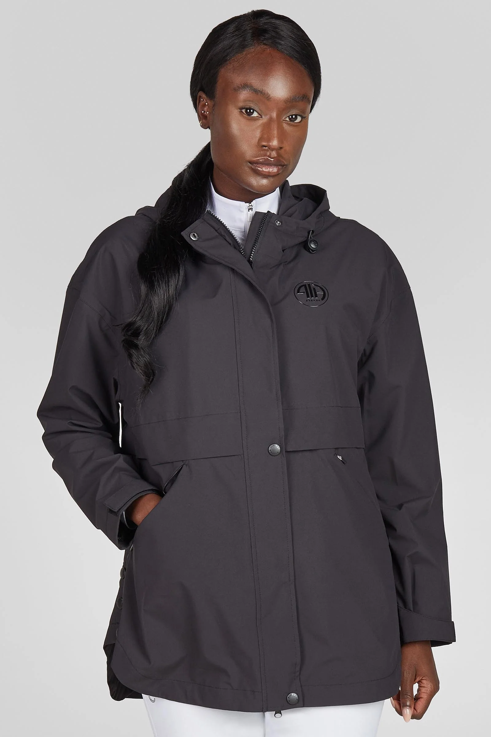dame regnponcho med glidelås Black L/XL