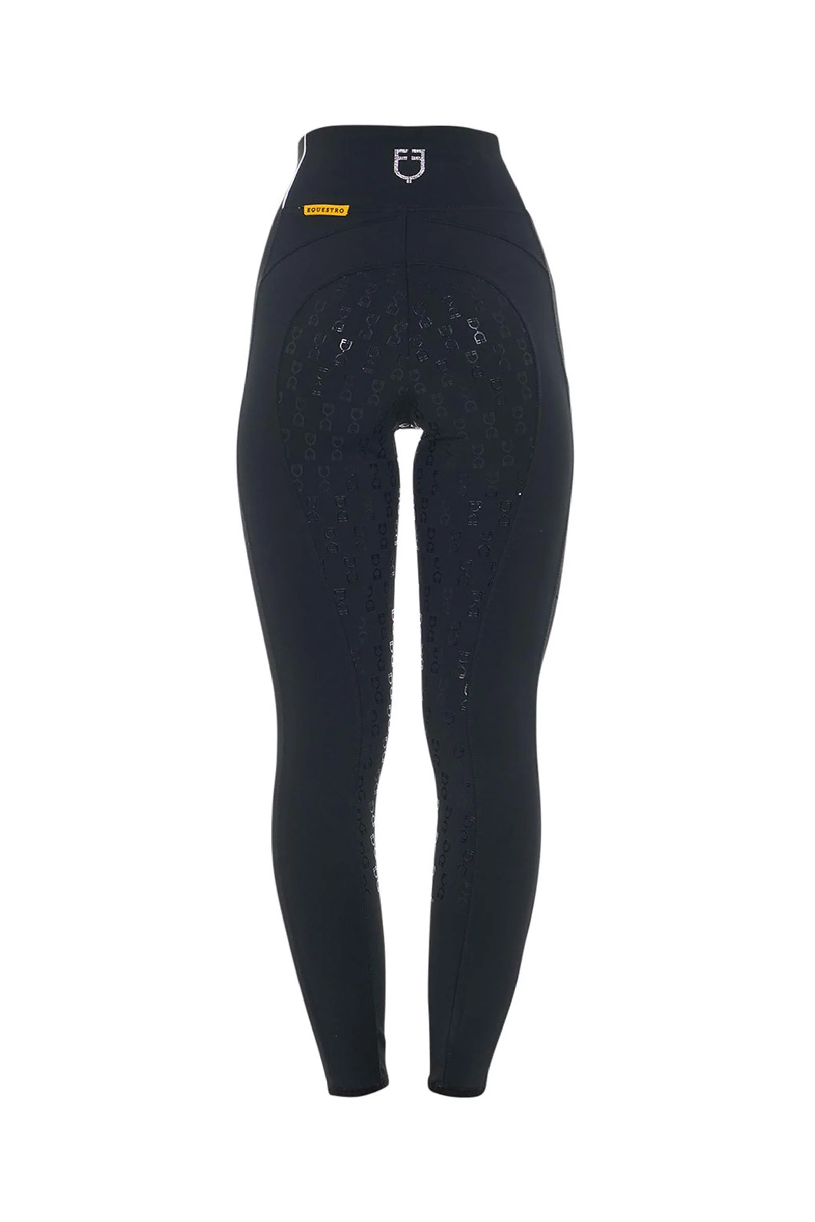 dame rideleggings slim fit full grip high waist med strass Black XL