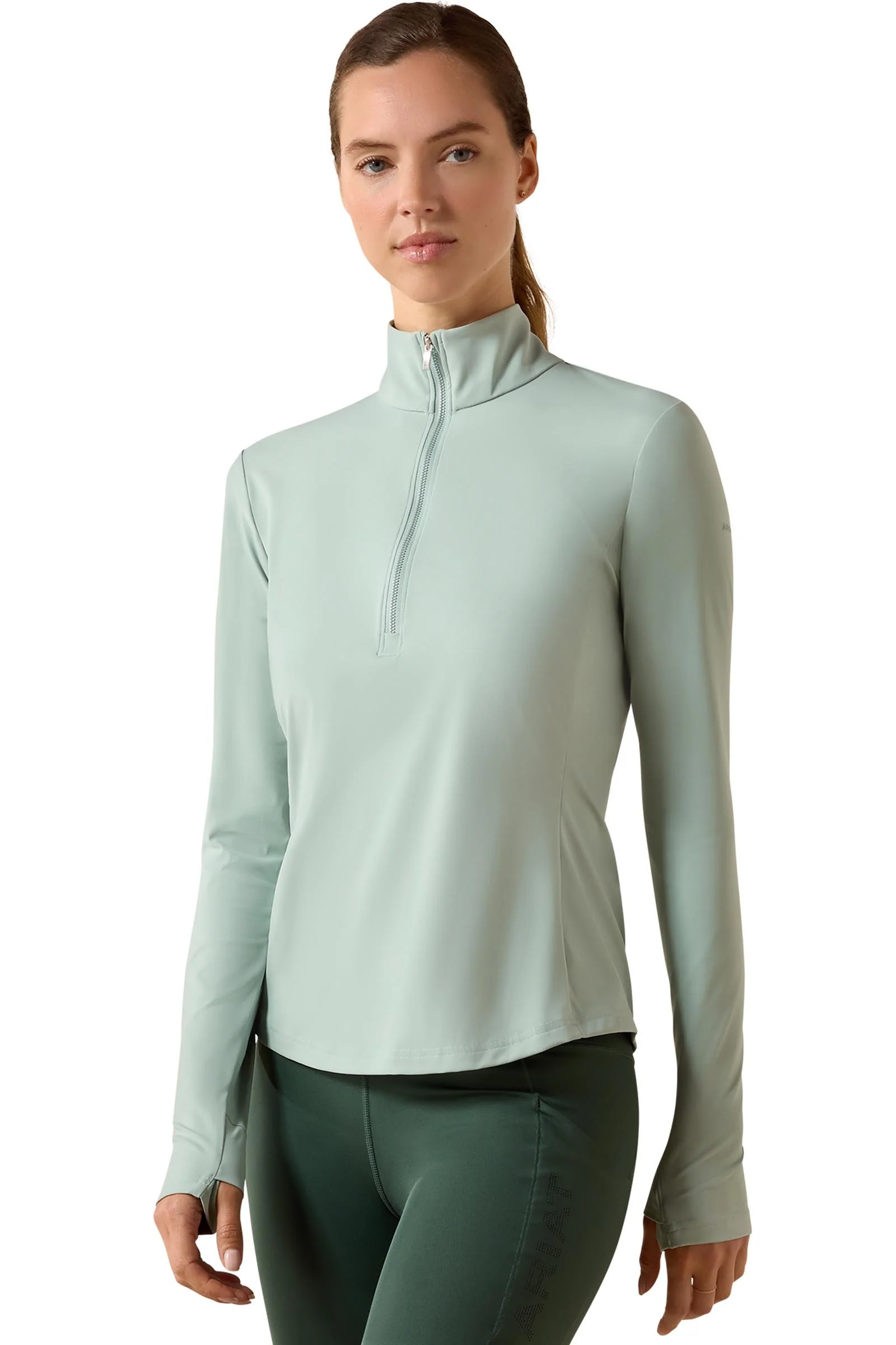 Dame SolVeil baselayer med 1/2 glidelås Blue Surf XS