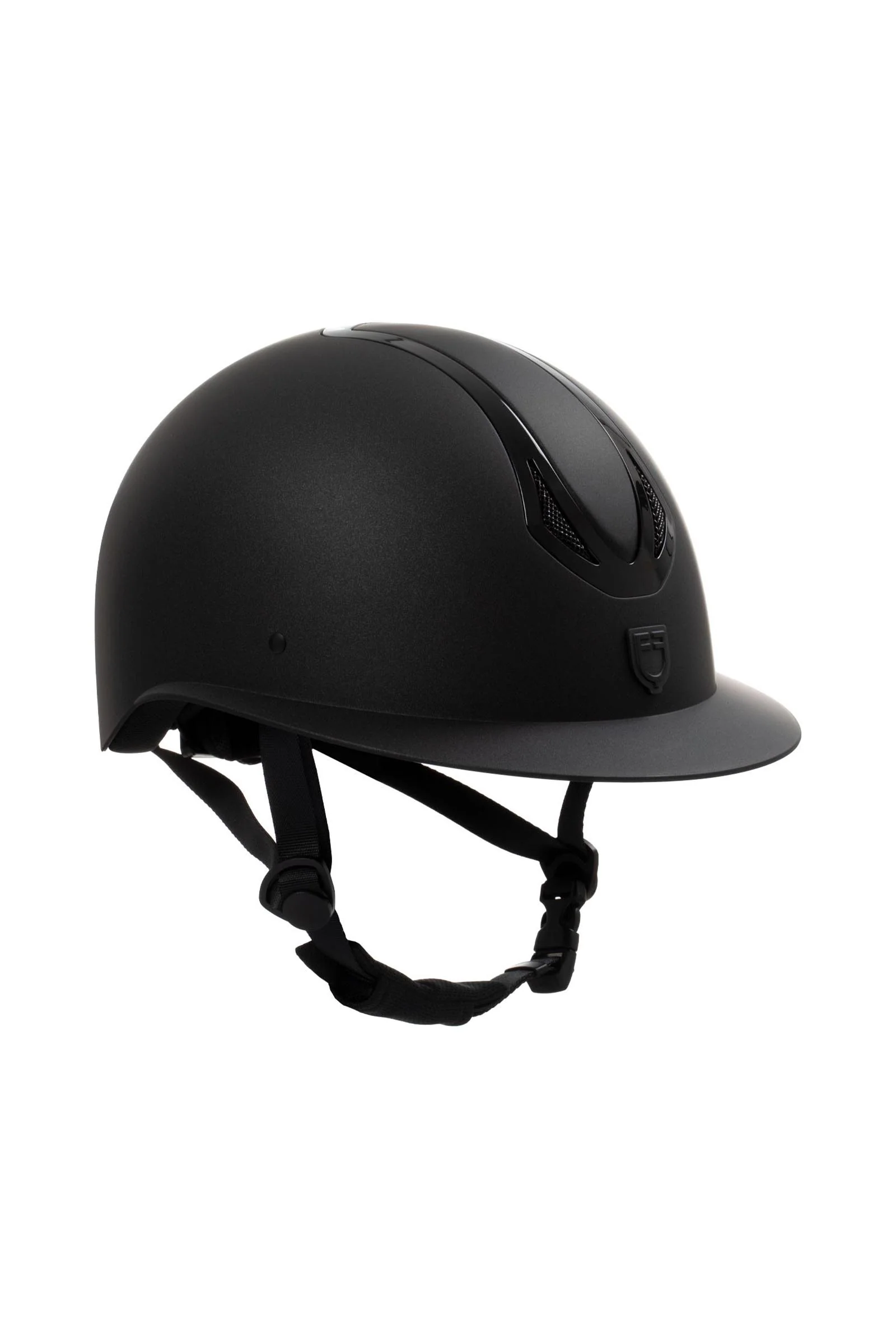 dame ridehjelm med bred skjerm, sertifisert EN 1384:2023 Black/Black Shiny 58-60