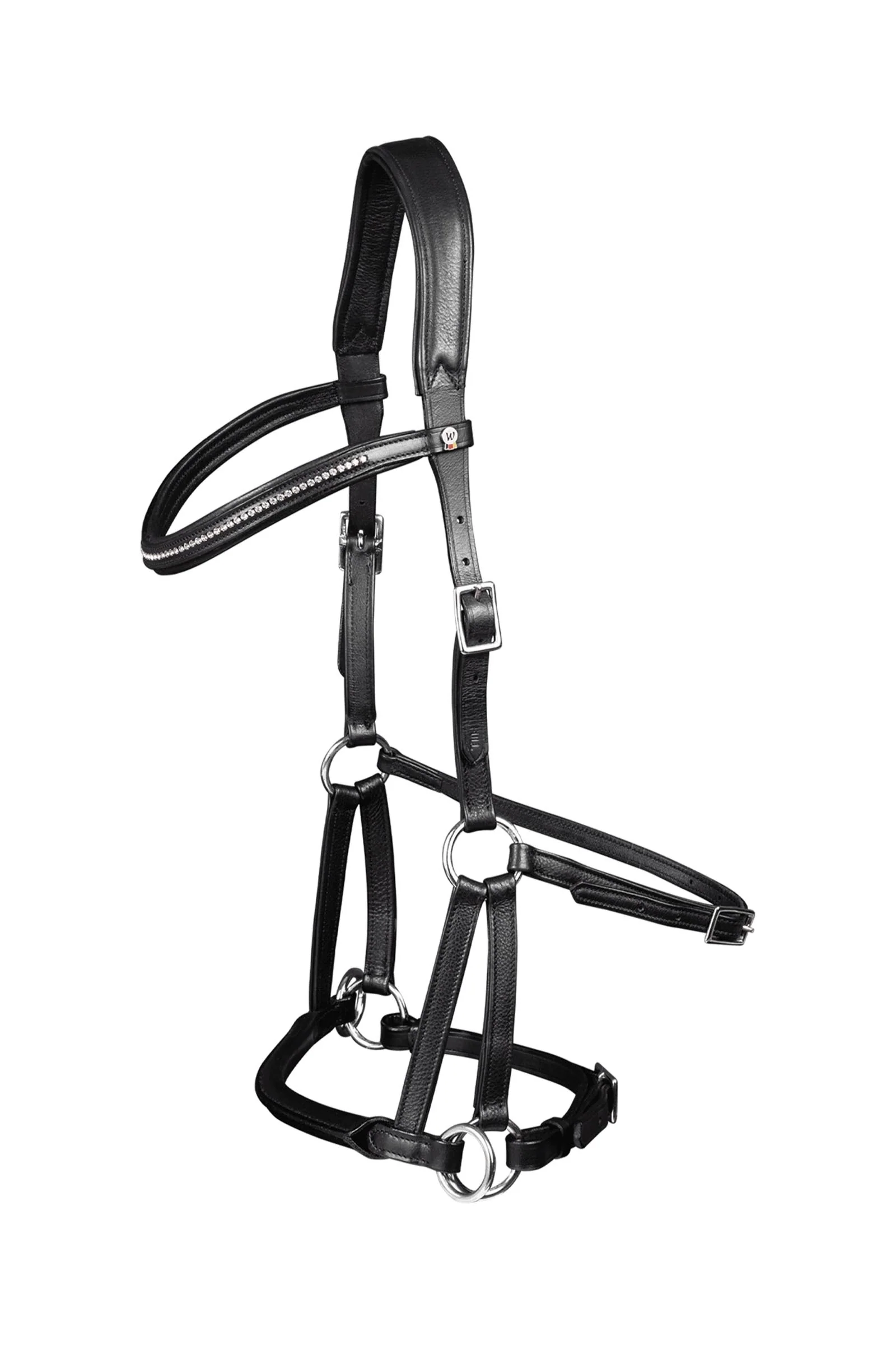 X-Line Nuova Supersoft bittløst hodelag Black P