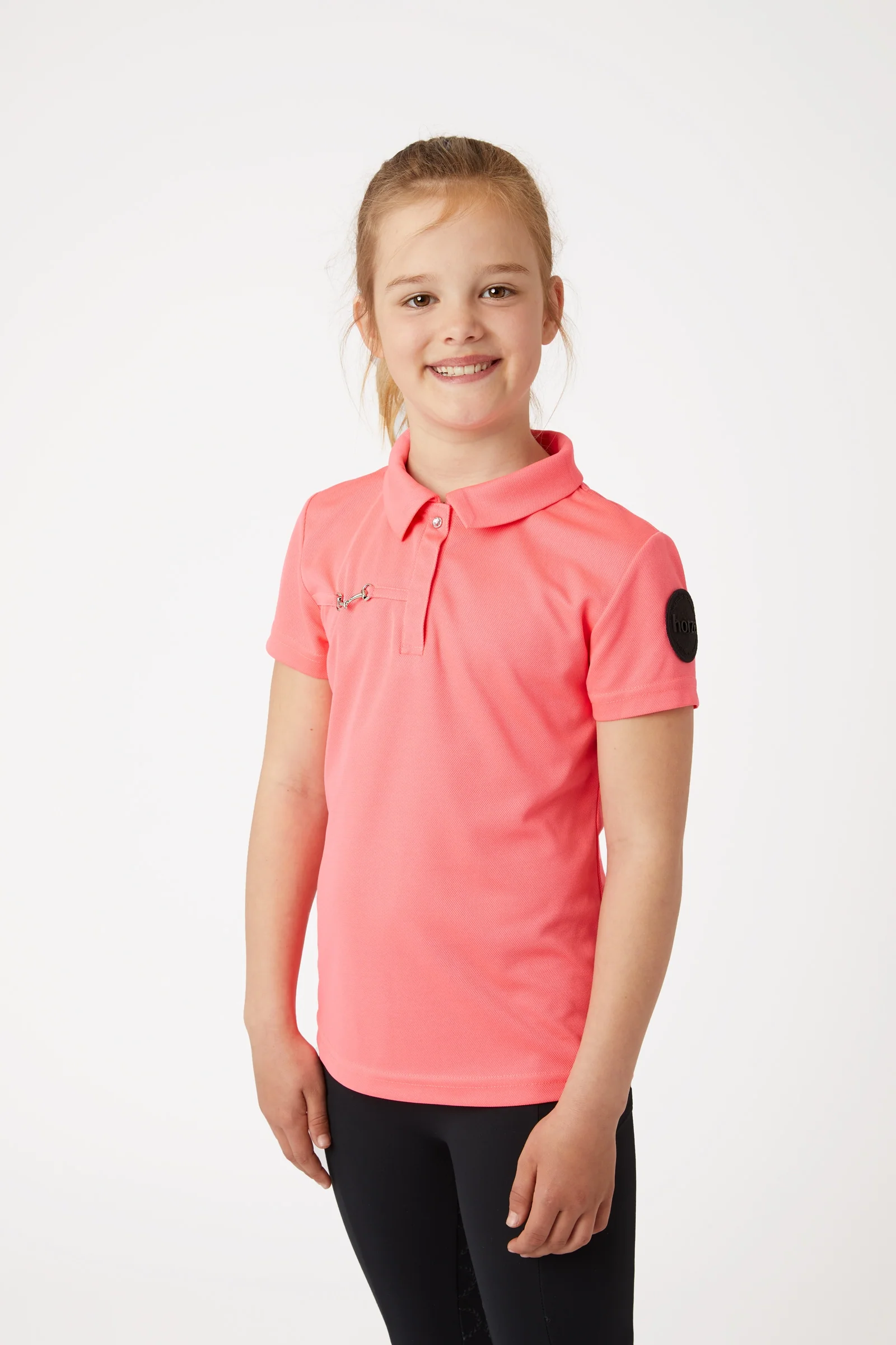 Young Rider Denise funksjonell kortermet poloskjorte Pink 110-116
